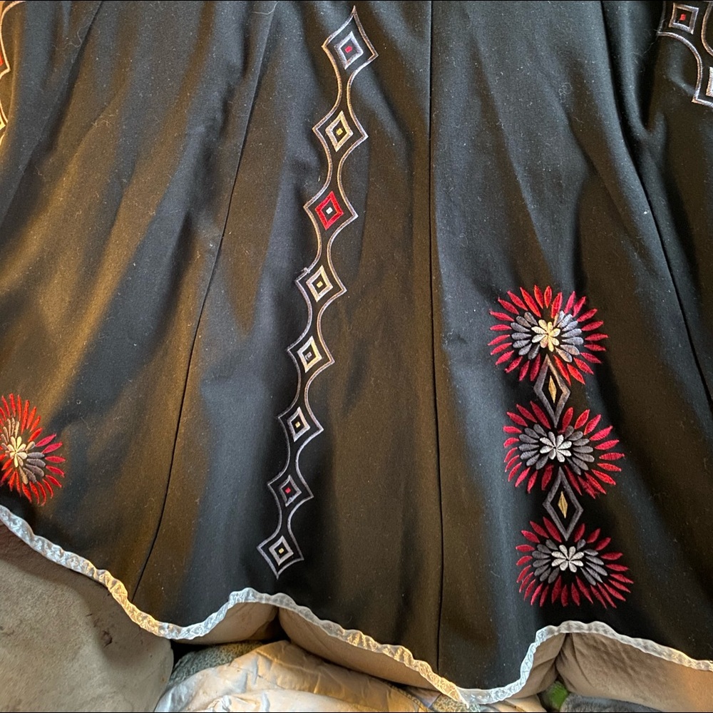 Handmade embroidered ribbon skirt